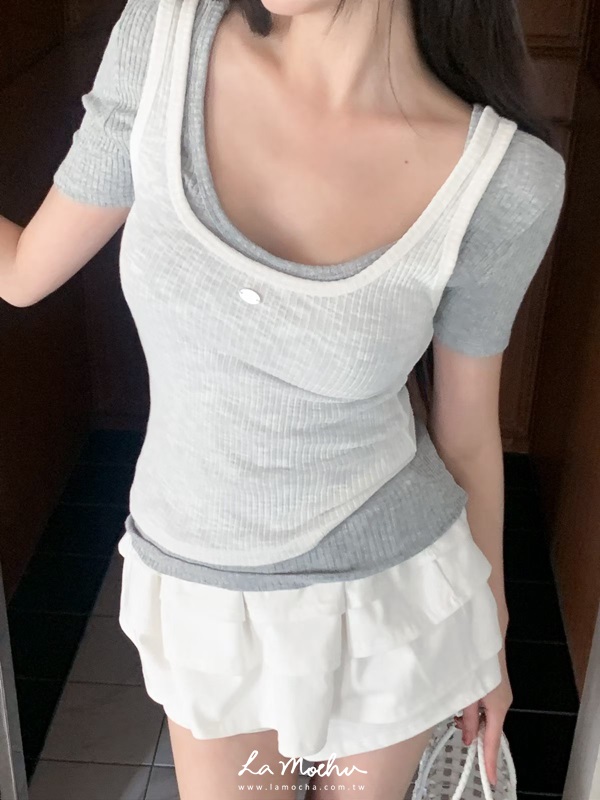 鬆緊棉質蛋糕褲裙